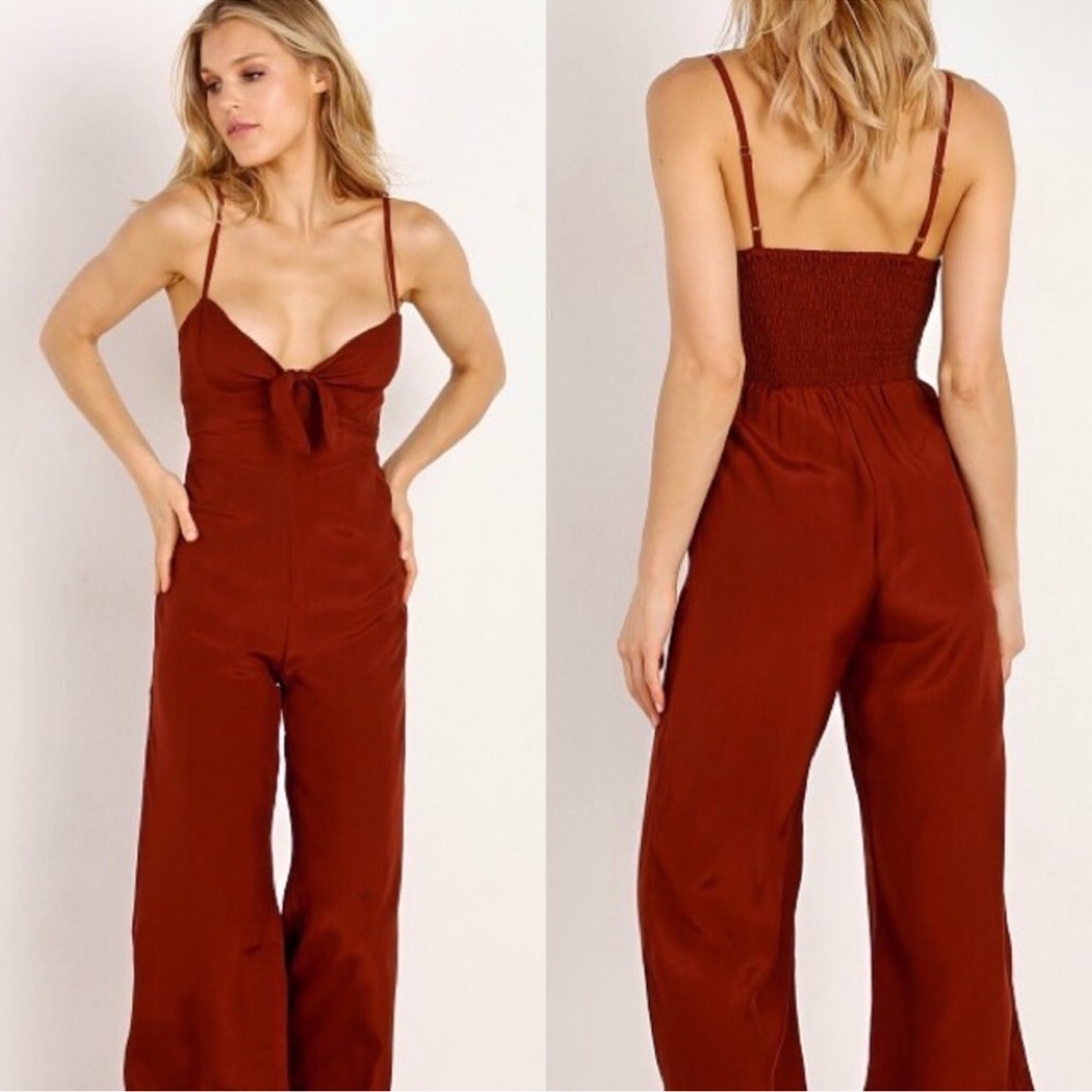 Anthropologie Faithfull The Brand Presley Cropped Jumpsuit in‎ Wine Size S / 4